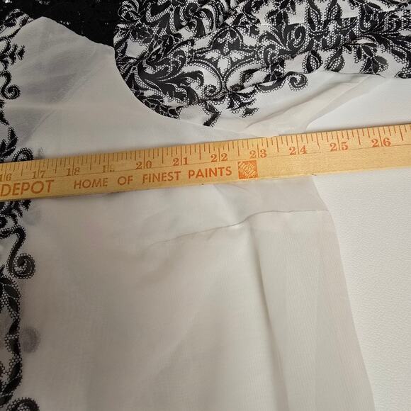 Roz & Ali Black Whimsigoth Dark Fairy Semi Sheer Glam Flowy Tunic Bohemian 2X - Picture 5 of 14